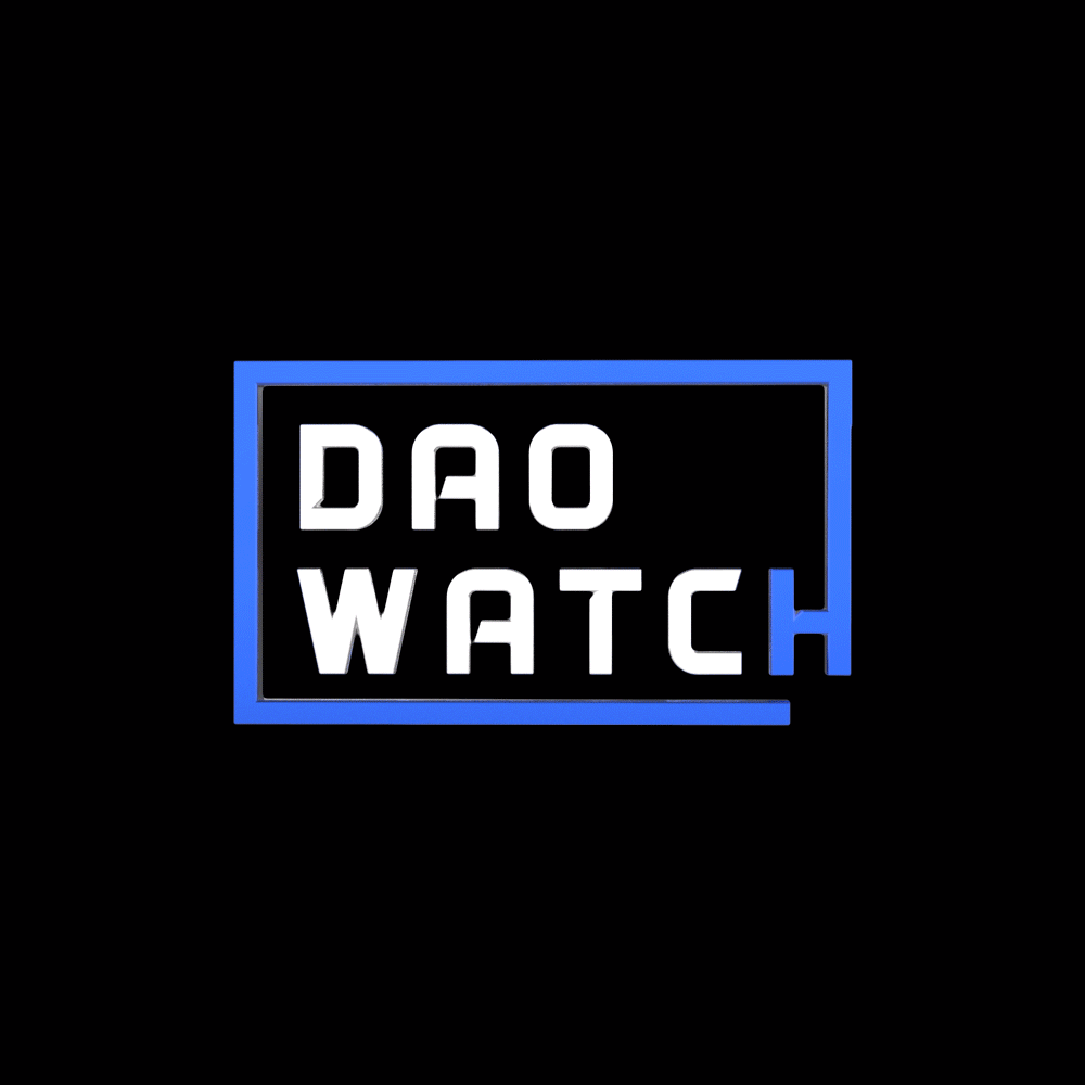 Animated DAO Watch logomark in monochrome palette